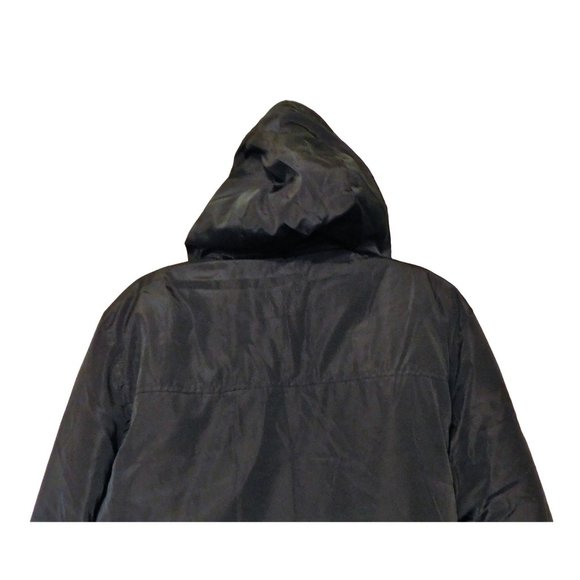 Guy Laroche Homme Puffer Winter Parka Jacket S Black Hooded Lined Long Sleeve - Picture 9 of 15